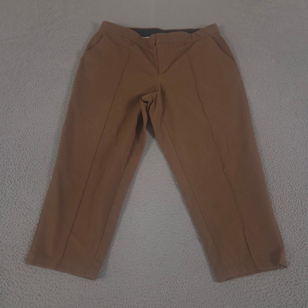 Lands' End Pants‎ Womens 20W High Rise Bi-Stretch Pintuck Pencil Ankle Cotton